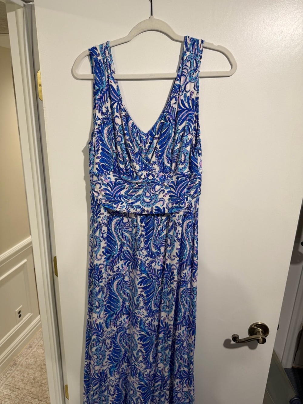 Lilly Pulitzer Blue Paisley Sleeveless Maxi Dress